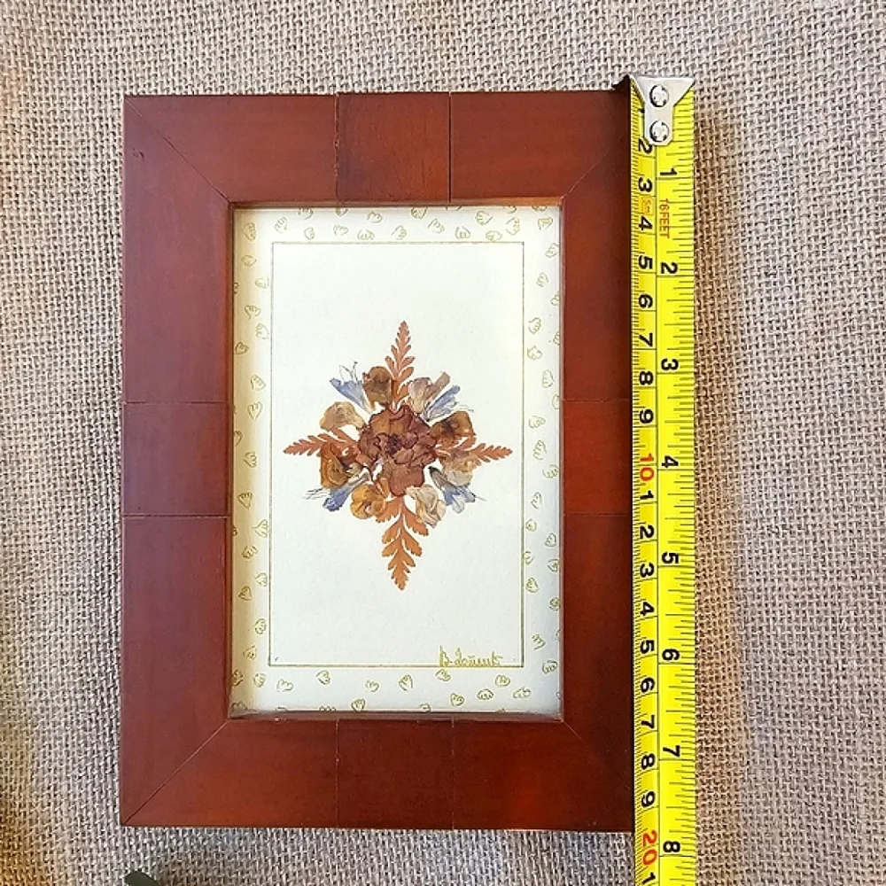 Vintage Handmade Pressed Flower Art Framed Botanical Floral Wall Decor Serbia